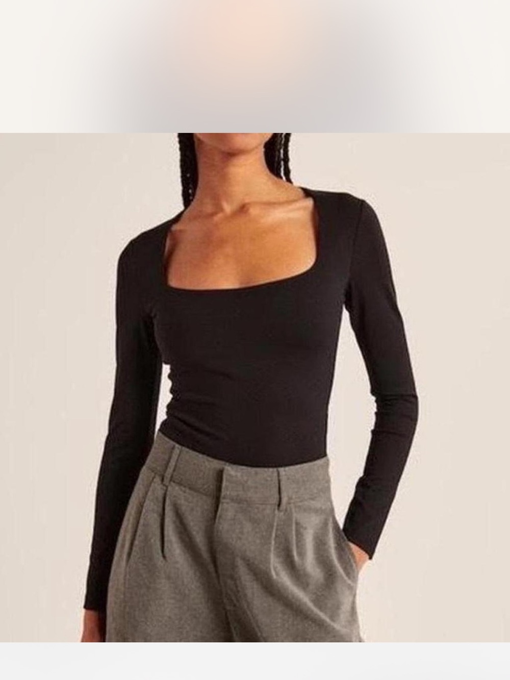 H&M NWT Black Long-Sleeve Scoop Neck Bodysuit top